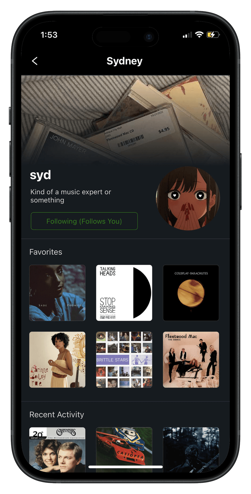 Profiles & Community in the Decibel app